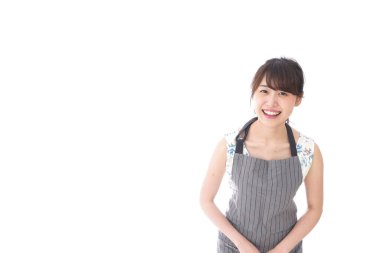 Kafe personeli beyaz arka planda izole edildi 