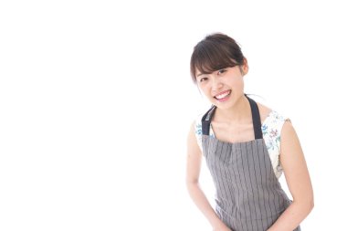 Kafe personeli beyaz arka planda izole edildi 