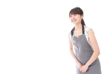 Kafe personeli beyaz arka planda izole edildi 