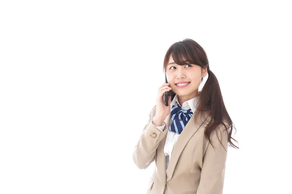 Female Student Making Call — Stock Photo, Image