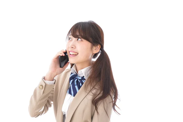 Female Student Making Call — Stock Photo, Image