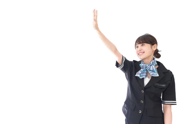 Flight Attendant Seeing Someone — Stock Photo, Image