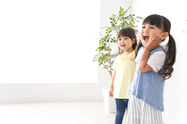 Menina Brincando Com Seu Amigo — Fotografia de Stock