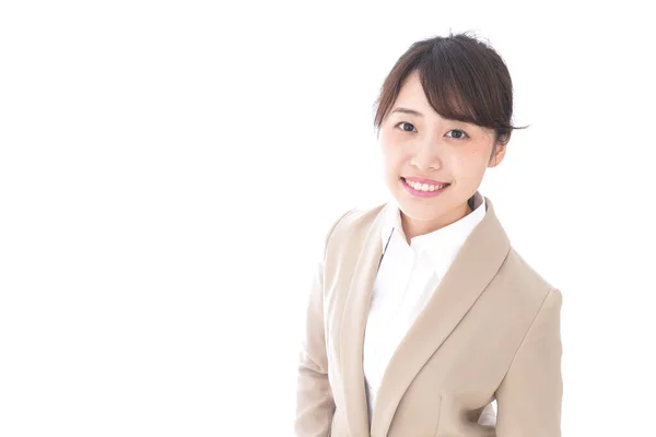 Lächelnde Geschäftsfrau Isoliert Auf Weißem Hintergrund — Stockfoto