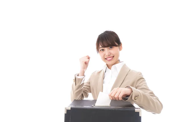 Asiatico Donna Voto Elezione — Foto Stock