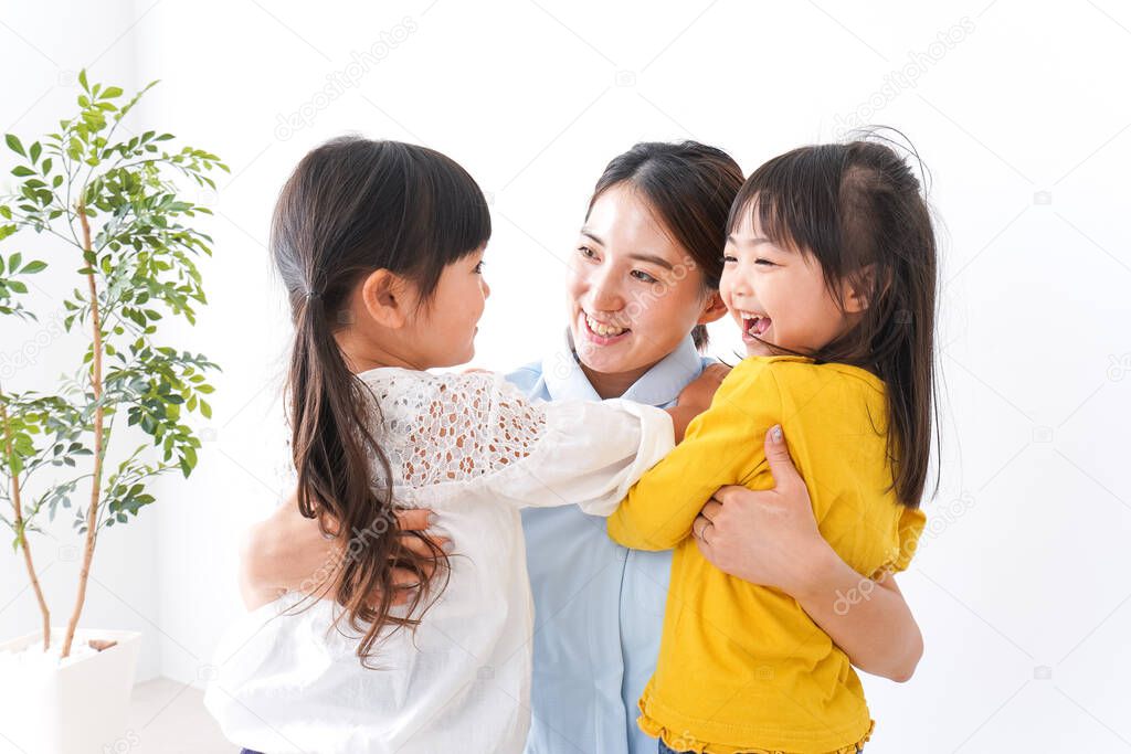 Nurse and children in clinic