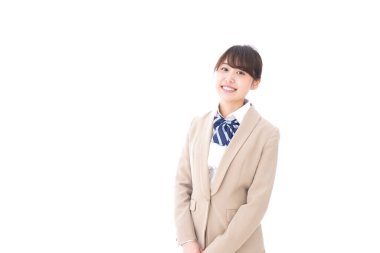 Üniformalı gülümseyen öğrenci