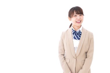 Üniformalı gülümseyen öğrenci