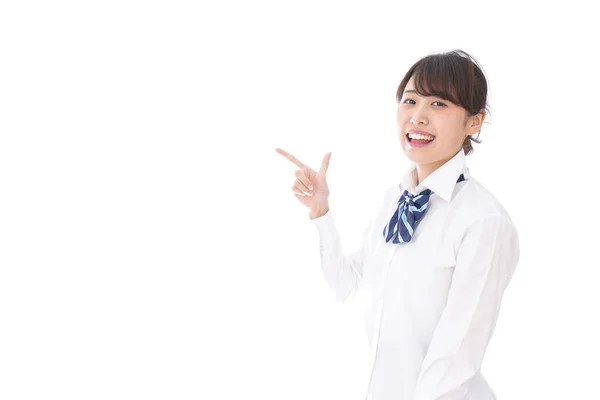 Estudiante Secundaria Niña Blanco — Foto de Stock