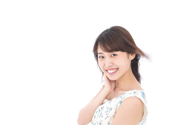 Asian Woman Isolated White Background — Stock Photo, Image