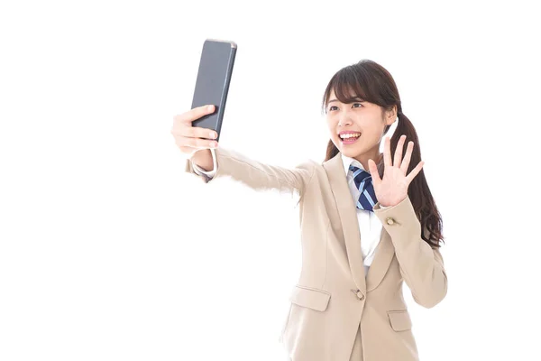 Student Using Smartphone Image — Stock Photo, Image