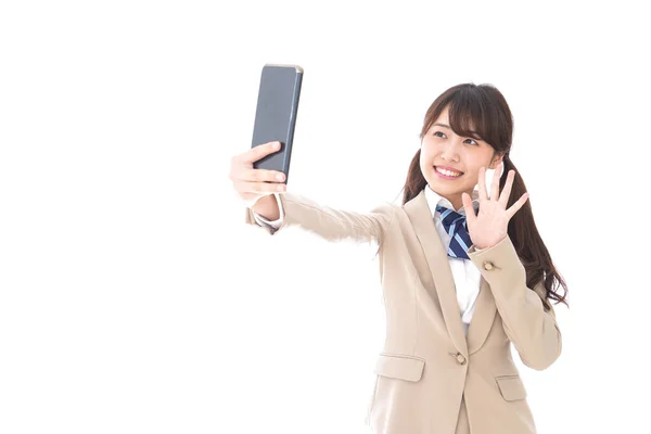 Student Using Smartphone Image — Stock Photo, Image
