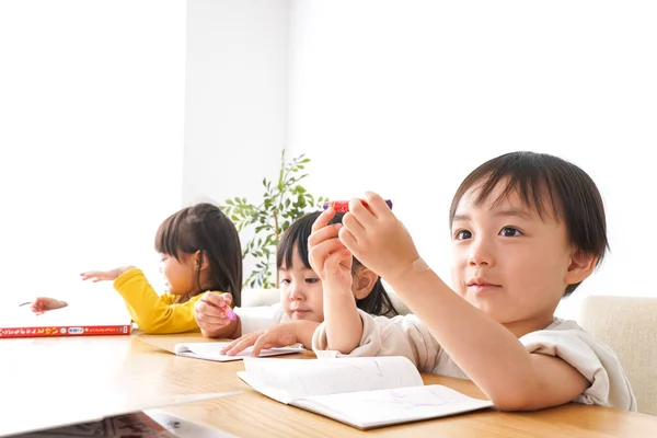 Kinder Lernen Kindergarten — Stockfoto