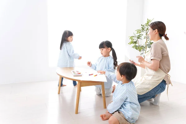 Children Studying Kindergarten Image — Stock Photo, Image