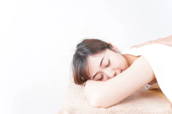 Joven Mujer Asiática Haciendo Belleza Cuidado — Foto de Stock