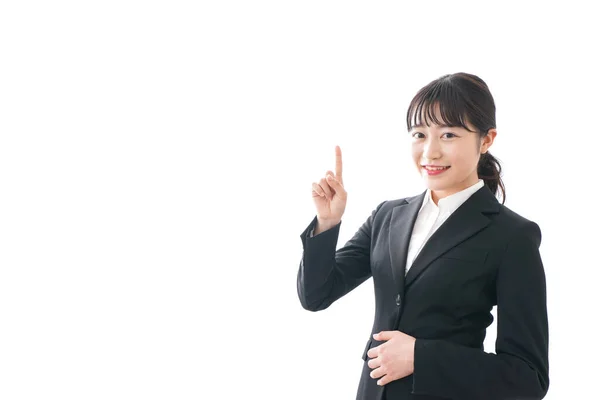 Young Business Woman Suit White Background — Stock Photo, Image