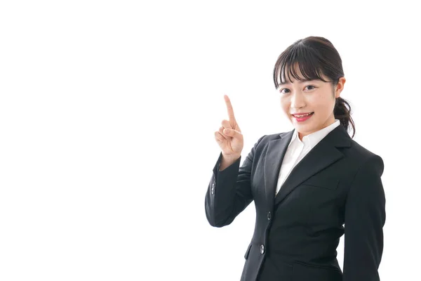 Young Business Woman Suit White Background — Stock Photo, Image