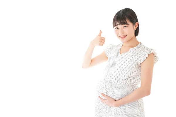 Έγκυος Γυναίκα Στέκεται Στο Παρασκήνιο — Φωτογραφία Αρχείου