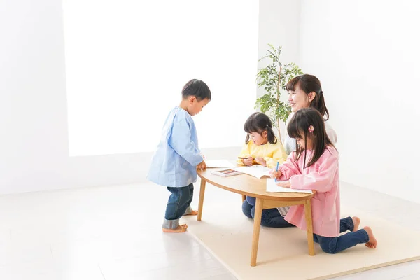 Children Teacher Kindergarten — Stock Photo, Image