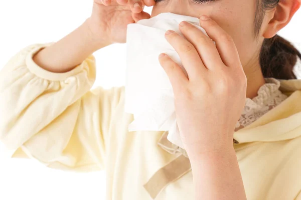 Young Woman Suffer Hay Fever Allergy — Stock Photo, Image