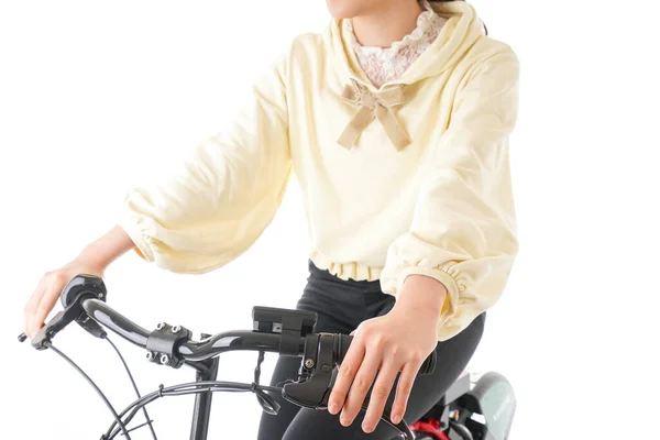Junge Frau Fährt Fahrrad — Stockfoto