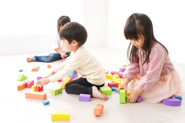 Niños Jugando Bloque — Foto de Stock