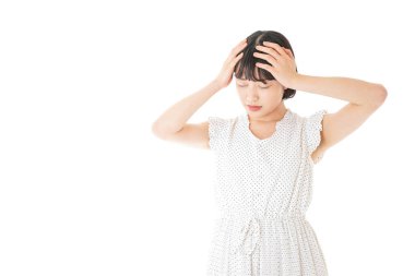 Genç bayan hasta. Yakın çekim.