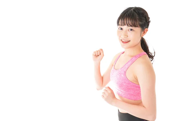 Hermosa Deportivo Asiático Mujer Corriendo —  Fotos de Stock