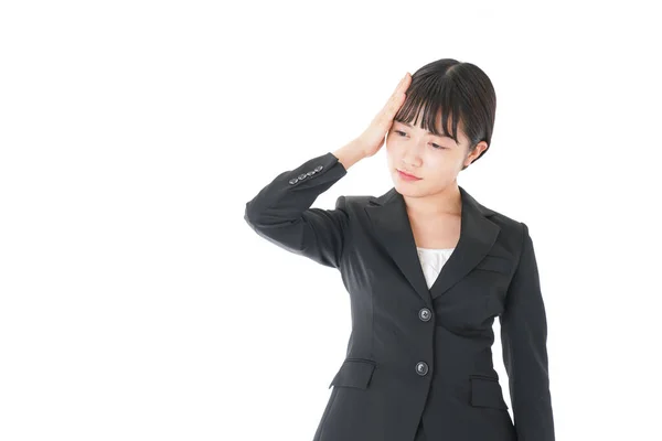 Young Business Woman Suffering Headache — Stock Photo, Image