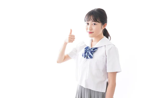 Student Giving Sign — Stock Photo, Image