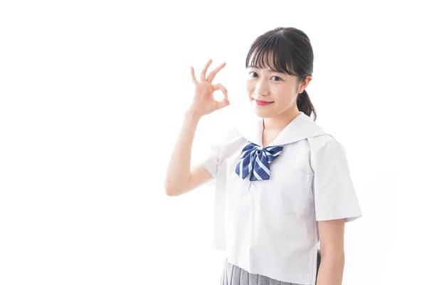 Student Giving Sign — Stock Photo, Image