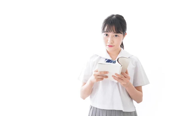 Jovem Estudante Menina Estudando Imagem — Fotografia de Stock