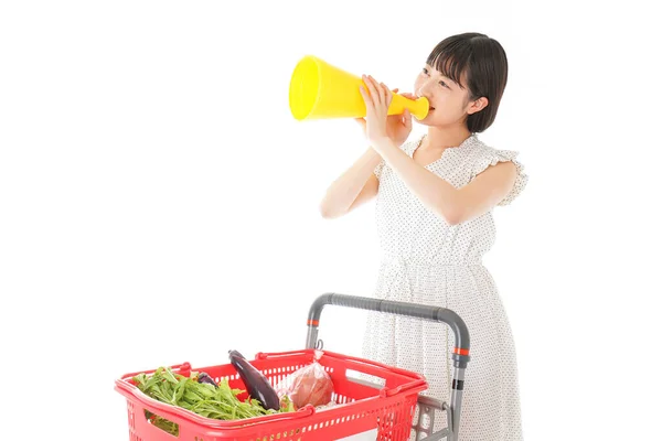Mujer Supermercado Venta Imagen —  Fotos de Stock