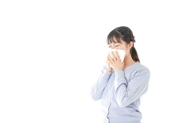 Young Woman Who Suffers Hay Fever Young Woman Suffers Hay — Stock Photo, Image