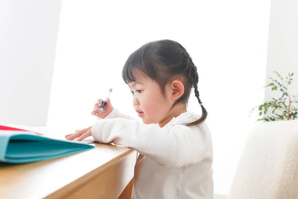 Cute Child Study Alone — Stock Photo, Image