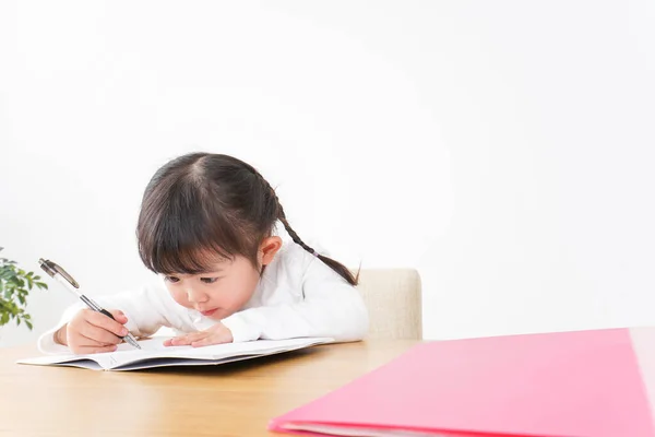 Cute Child Study Alone — Stock Photo, Image