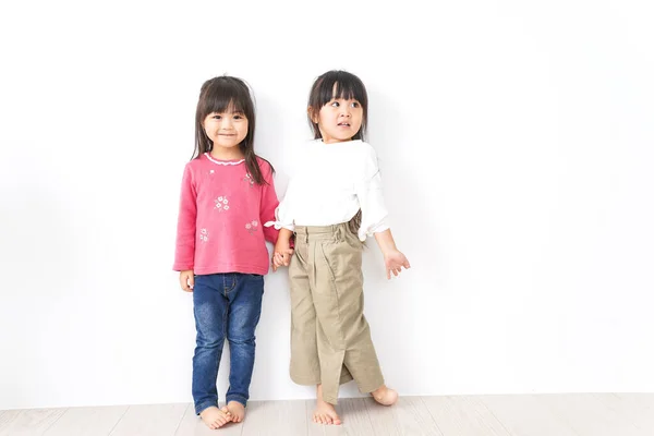 Cute Little Girls Playing Home — Stock Photo, Image