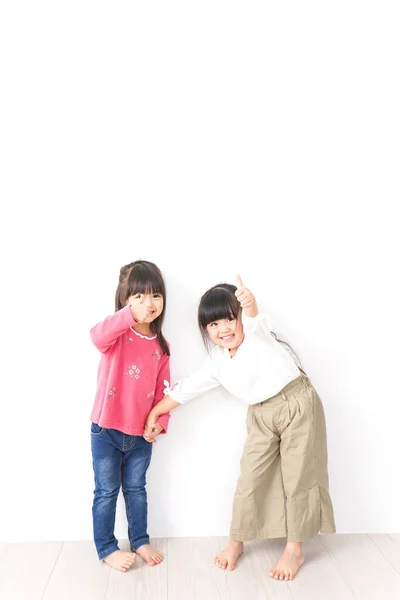 Cute Little Girls Playing Home — Stock Photo, Image