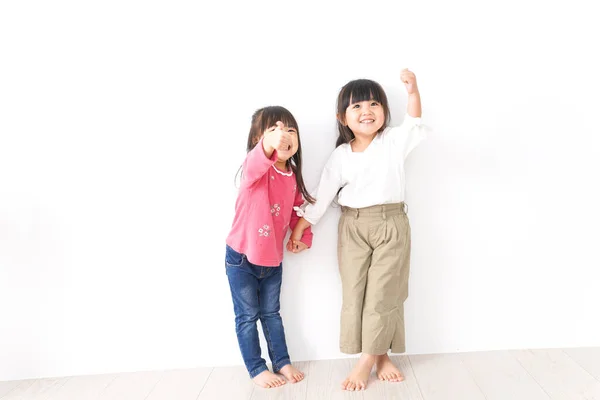 Cute Little Girls Playing Home — Stock Photo, Image