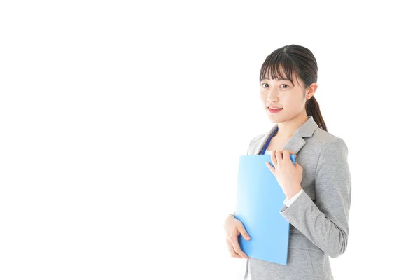 Young Businesswoman Documents Background — Stock Photo, Image