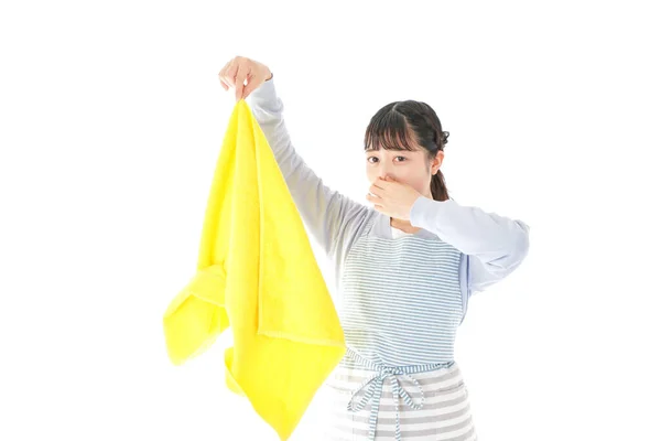 Young Woman Having Dirty Shirt — Stock Photo, Image