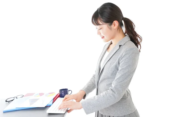 Portrait Asian Businesswoman Isolated White — Stock Photo, Image