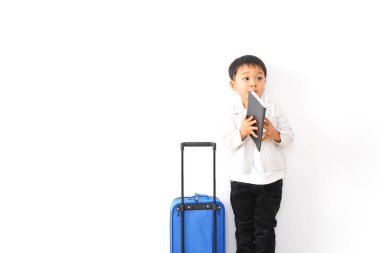 Küçük işadamı iş gezisine gidiyor.