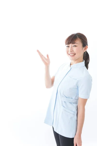 Young Nurse Pointing Something — Stock Photo, Image