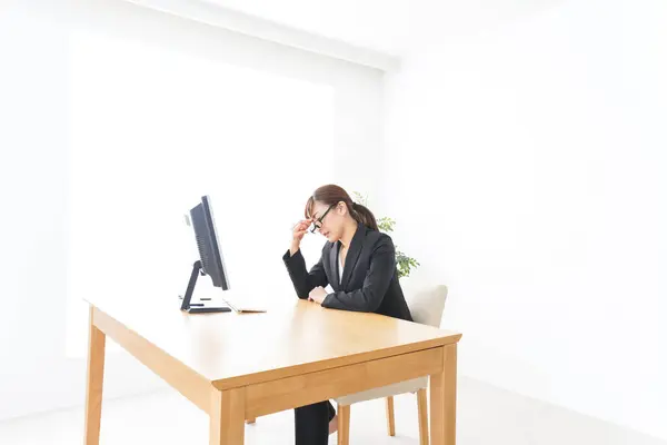 Business Woman Suffering Time Job — Stock Photo, Image