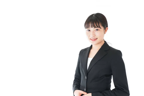 Portret Van Aziatische Zakenvrouw Geïsoleerd Witte Achtergrond — Stockfoto