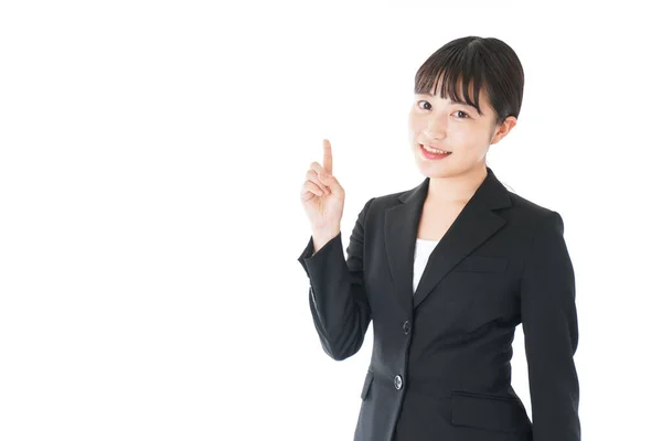 Portrait Asian Businesswoman Casual Clothes Isolated White — Stock Photo, Image