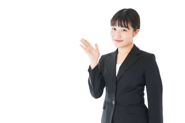 Portrait Asian Businesswoman Casual Clothes Isolated White — Stock Photo, Image
