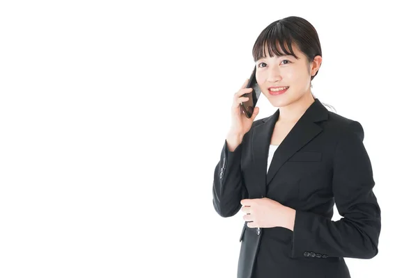 Portret Azjatyckiej Bizneswoman Białym Tle — Zdjęcie stockowe