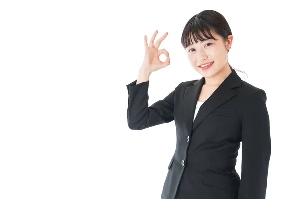 Портрет Азиатской Предпринимательницы Белом Фоне — стоковое фото